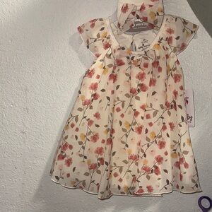Kids Floral Dress with Cap